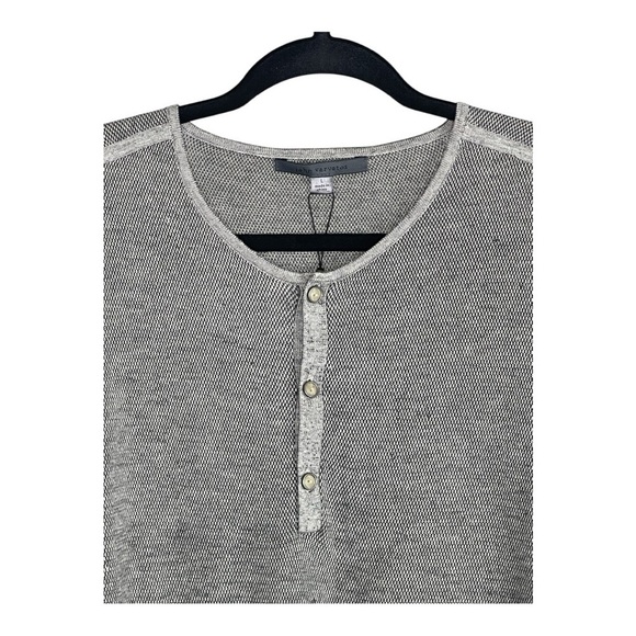 John Varvatos Silk Blend Light Heather Grey Henley L - Picture 2 of 9